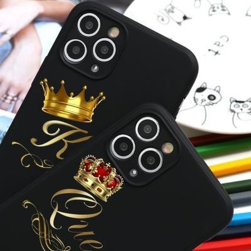 Король и королева Пара Чехол для телефона для iPhone 14 13 12 11 Pro X XR XS Max 8 7 Plus SE 2022 Sa