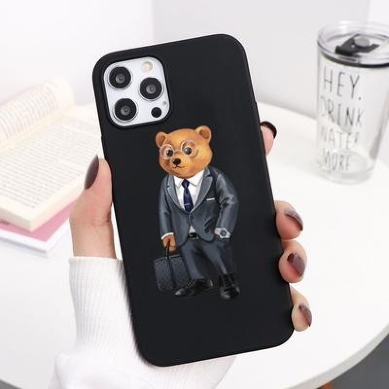 Мультфильм Симпатичный Медведь TPU Мягкий чехол для телефона для iPhone 13 12 11 Pro Max Samsung Gal