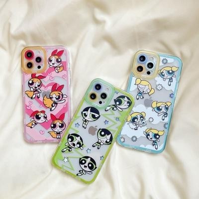 Мультфильм Powerpuff Девушки Прозрачный чехол для телефона для iPhone SE 2022 13 12 11 Pro Max XR XS