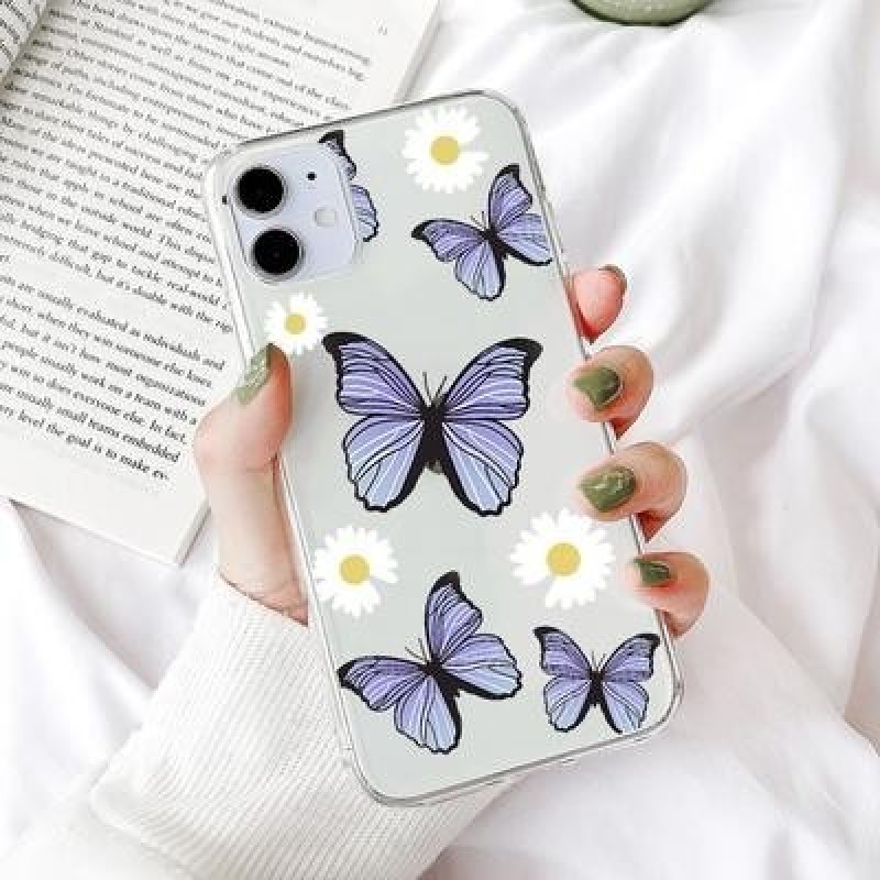 Прозрачный чехол для телефона бабочки для iPhone 12 11 Pro X XR XS Max SE 2020 8 7 6 Plus Xiaomi Mi