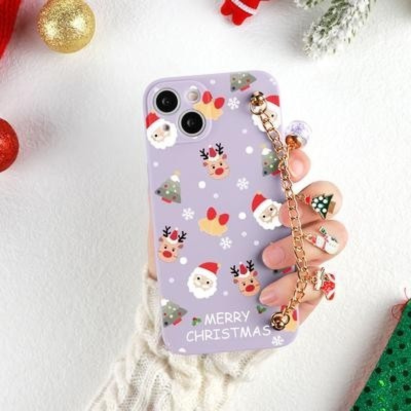 Рождественский 3D Santa Deer Цепочка Пара Чехол для телефона для iPhone 13 12 11 SE X XR XS Samsung