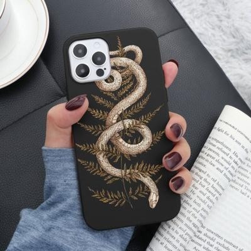 Роскошная змея Цветочная живопись Coque Чехол для телефона для iPhone 7 8 6 6S Plus 10 X 5 5S SE 202