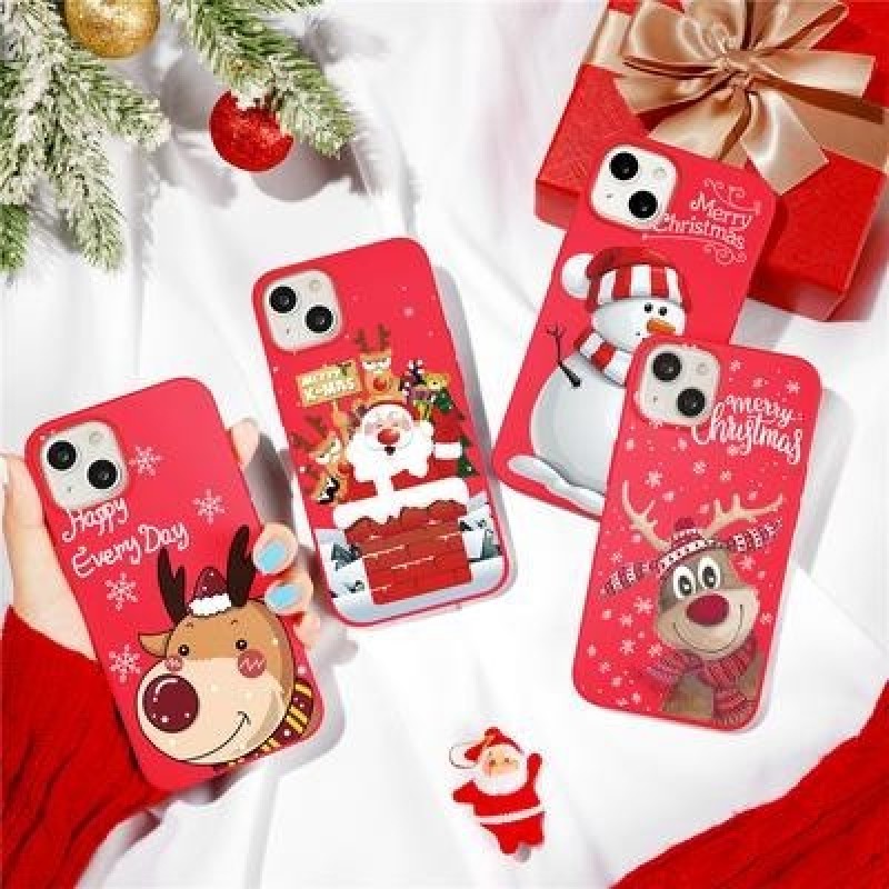 Рождественские снеговики Дерево Лоси Чехол для iPhone X XR XS 11 12 13 Pro Max Xiaomi Redmi Note 11