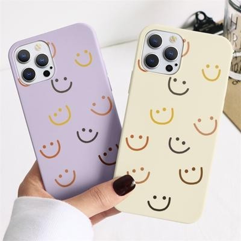 Влюбленные Смайлик Мягкий чехол для iPhone 12 11 Pro Max XR 7 X Samsung A52 A32 A50 A51 S21 A12 A72