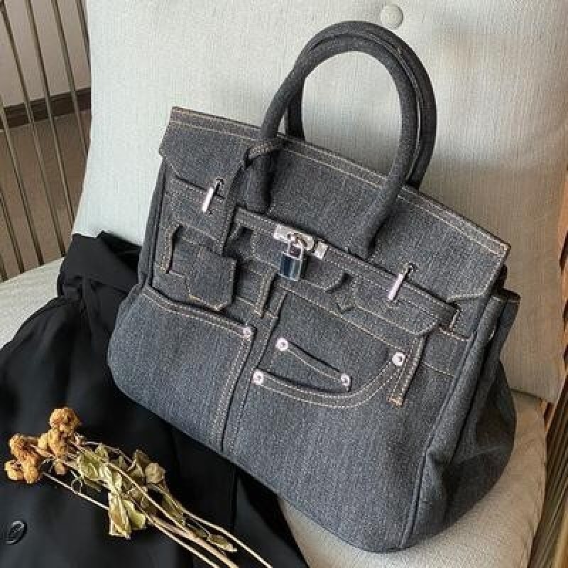 Большая емкость Женщины Tote Сумочка Джинсовая Энима Элегантная Леди Плечо Crossbody Сумки Высокое к